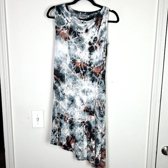 Heyne Bogut Shift Dress Womens XS Gray Asymmetrical Long Sleeve Lagenlook - Picture 8 of 9